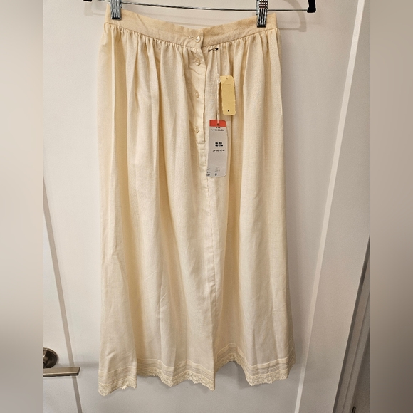 NWT - VTG - Ellen Tracy Linen Cream Color Skirt - Size 8 - Picture 6 of 11
